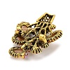 Plant Alloy Rhinestone Lapel Pins for Backpack Clothes JEWB-C052-03AG-02-3