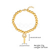304 Stainless Steel Crystal Rhinestone Ball Beaded Bracelets with Pendants DM8226-4-1