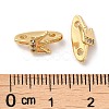 Brass Micro Pave Clear Cubic Zirconia Slide Charms KK-P239-20G-3