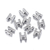 Alloy Initial Slide Charms with Grade A Rhinestones ALRI-R032-H-FF-1