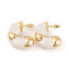 C-Shaped Brass Enamel Stud Earrings for Women EJEW-G391-19G-04-1