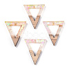 Transparent Resin & White Wood Pendants RESI-N039-29-1