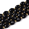 Natural Black Obsidian Beads Strands G-N342-53-8x6-01-2