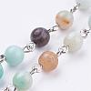 Natural Amazonite Handmade Beaded Chains AJEW-JB00318-01-1