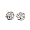 Rose 925 Sterling Silver Micro Pave Clear Cubic Zirconia Stud Earrings EJEW-S271-01P-4