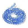 Transparent Electroplate Glass Beads Strands EGLA-A039-T4mm-B07-2