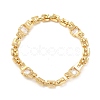 Glass Rectangle Link Chain Bracelet with Panther Chains BJEW-I309-01-3