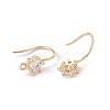 Rack Plating Brass with Clear Cubic Zirconia Earring Hooks KK-G433-21G-2