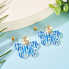 Brass Printing Acrylic Butterfly Dangle Stud Earrings EJEW-TA00673-4
