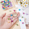 80Pcs Dyed Natural Dolomite Cube Connector Charms PALLOY-HY00101-4