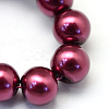 Baking Paint Pearlized Glass Pearl Round Bead Strands HY-Q003-4mm-72-3