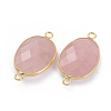Natural Rose Quartz Links connectors G-L547-032C-2