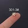 Flower 316L Surgical Stainless Steel Micro Pave Cubic Zirconia Cartilage Earrings WGAF33A-03-1