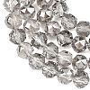 Electroplate Transparent Glass Beads Strands GLAA-H040-01D-3