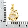 Rack Plating Brass Micro Pave Clear Cubic Zirconia Pendants ZIRC-L100-156G-01-3