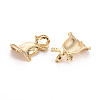 Brass Micro Pave Clear Cubic Zirconia Link Connectors KK-S356-446-NF-2