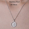 Non-Tarnish 201 Stainless Steel Moon with Star Pendant Necklace NJEW-OY001-11-3