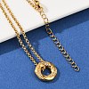 304 Stainless Steel Crystal Rhinestone Hexagon Pendant Necklaces for Women NJEW-F339-04G-1