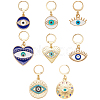 16Pcs 8 Styles Evil Eye Alloy Enamel Pendant Locking Stitch Markers HJEW-SC00179-6