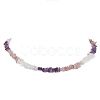 Natural Rose Quartz & Quartz Crystal & Amethyst & Howlite & Apatite & Carnelian & Citrine & Tiger Eye & Green Aventurine Chip Beaded Necklaces NJEW-JN05099-3