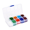 8000Pcs 10 Style 12/0 Frosted & Opaque Glass Seed Beads SEED-YW0001-46-3