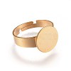 Adjustable 304 Stainless Steel Finger Rings Components STAS-G187-02G-12mm-1