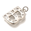 Brass Micro Pave Clear Cubic Zirconia Pendants KK-G521-01P-B-2