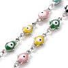 Enamel Hamsa Hand with Evil Eye Link Chains CHS-G023-01P-02-1