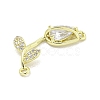 Rack Plating Brass Micro Pave Clear Cubic Zirconia Flower Connertor Charms KK-Z043-03C-2