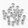 Chunky Silver Plated Acrylic Round Spacer Beads for Kids Jewelry X-PL681-1-1