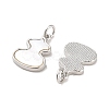 Brass Pave Shell Pendants KK-K365-08C-P-2