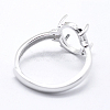 Anti-Tarnish Rhodium Plated 925 Sterling Silver Finger Ring Components STER-G027-05P-3
