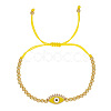 Alloy Round & Evil Eye Braided Bead Bracelets TG4711-9-1