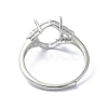 Adjustable 925 Sterling Silver 4 Prongs Ring Settings STER-K179-31P-3