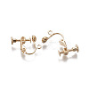 Rack Plated Brass Screw Clip-on Earring Findings X-KK-P169-04KCG-2