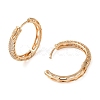 Brass Cubic Zirconia Hoop Earrings for Women EJEW-M238-11KCG-2
