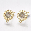 Brass Stud Earring Findings KK-T038-476G-1