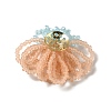 Glass Beads Braided Flower Cabochons GLAA-F120-01D-2