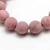 Natural Frosted Rhodonite Round Bead Strands G-M064-4mm-04-2