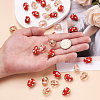 100Pcs 2 Colors Handmade Lampwork 3D Strawberry Beads LAMP-CD0001-14-4