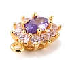 Eco-Friendly Brass Micro Pave Cubic Zirconia Charms ZIRC-C027-12G-04-RS-3
