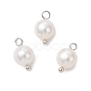 Natural Cultured Freshwater Pearl Round Charms PALLOY-JF04218-01-1