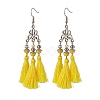 Polyester Tassel with Glass Beaded Chandelier Earrings EJEW-TA00183-02-1