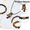 Alloy Owl Pendant Necklace & Beaded Stretch Bracelets SJEW-FI0001-06-3