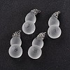 Frosted Calabash with Chinese Blessing Glass Pendants GLAA-K003-01-1