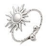 Non-Tarnish 304 Stainless Steel Sun Open Cuff Ring for Women RJEW-M149-08P-3