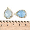 Dyed Natural White Jade Faceted Teardrop Pendants G-I382-01G-04-3