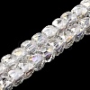 Electroplate Transparent Glass Beads Strands GLAA-C029-03B-3