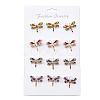 12Pcs 4 Colors Dragonfly Enamel Pins JEWB-A033-17G-1