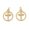 Brass Micro Pave Cubic Zirconia Pendants KK-C092-21A-G-1